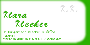 klara klecker business card